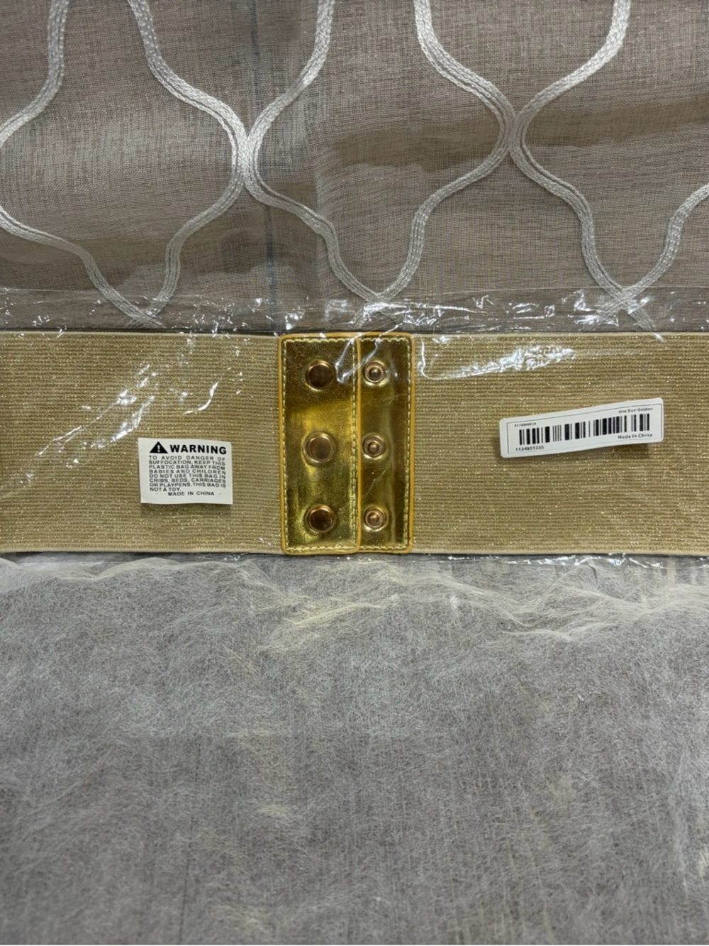 Gold Metallic Snap-Closure Waist Belt